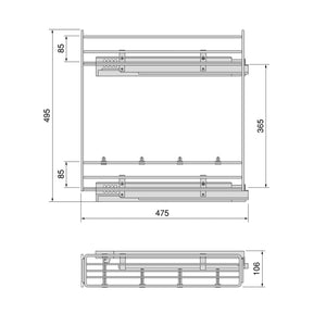 Portabottiglie Estraibile da Cucina in Acciaio Emuca Brillo Cromato