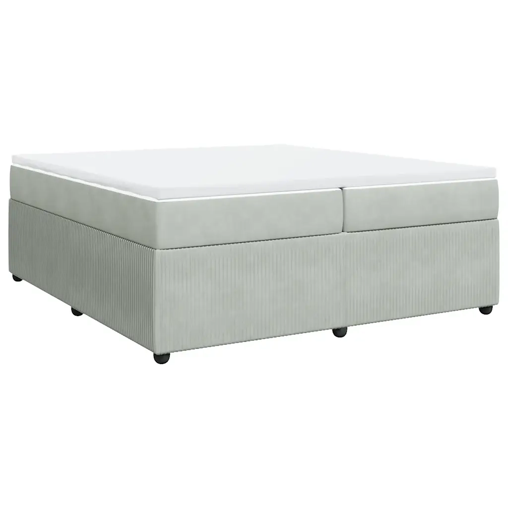 Giroletto a Molle con Materasso Grigio Chiaro 200x200cm Velluto
