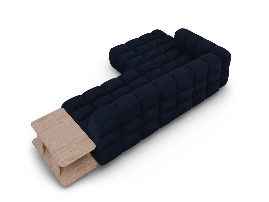 Cosmopolitan Design - Divano angolare modulare sinistro "Sky" 4 posti in velluto blu reale 