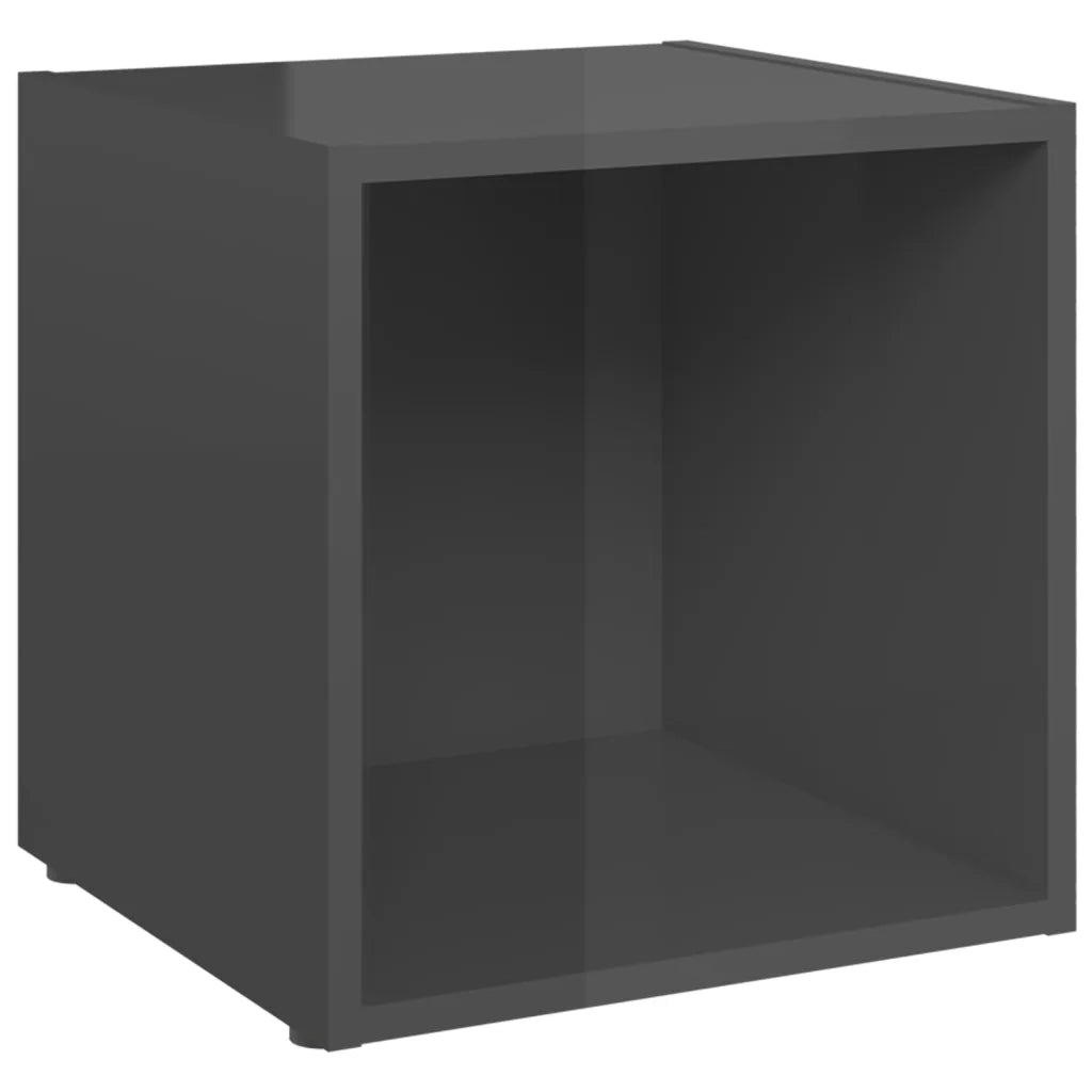 Set Mobili TV 6 pz | Armadietto TV | Mobile Porta TV Grigio Lucido in Legno Multistrato