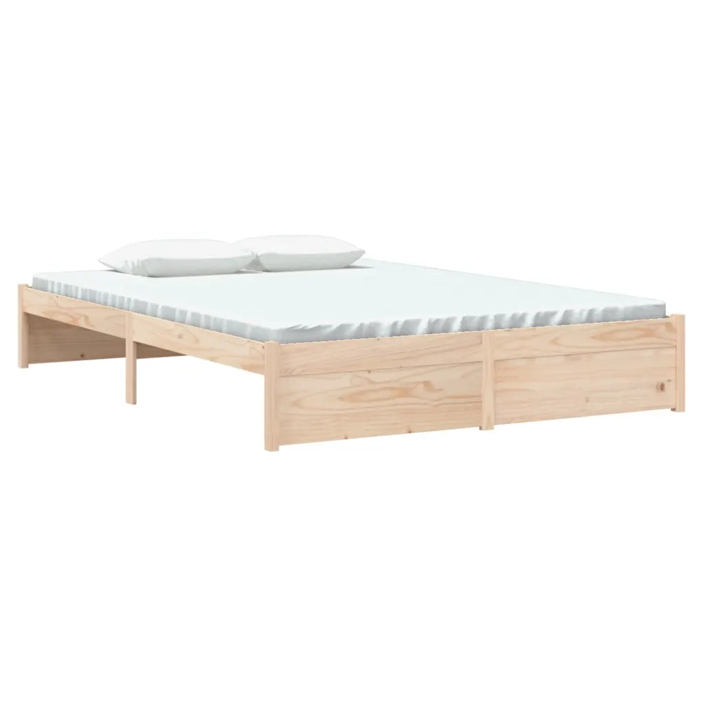 Giroletto senza Materasso-Struttura Letto Ambrato in Legno Massello 140x200 cm 232968