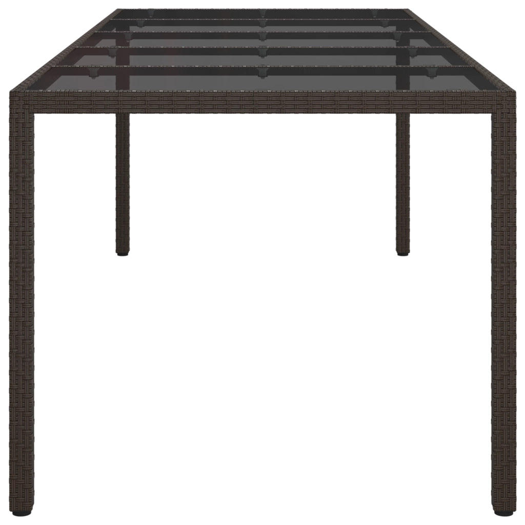 Tavolo da Giardino Marrone 250x100x75 cm Polyrattan