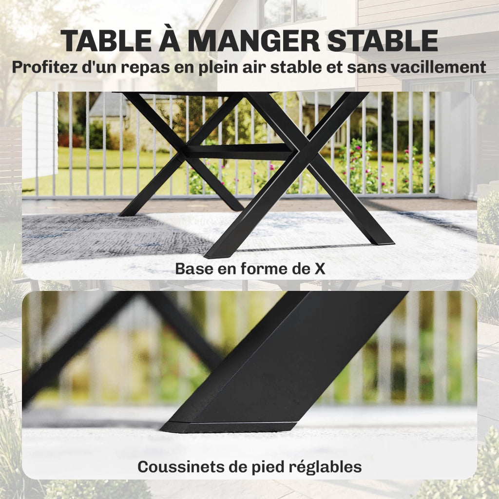 Tavolo da pranzo esterno allungabile 6 persone ¨C zephmum ¨C grigio effetto legno