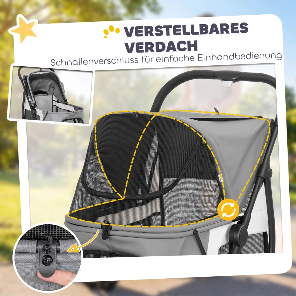 Carrello per Cani Pieghevole ¨C Zephmum ¨C Grigio