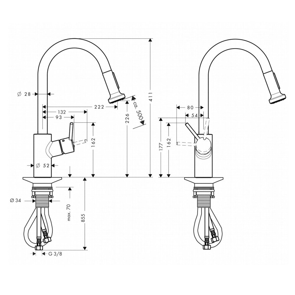 Miscelatore lavello con doccetta estraibile hansgrohe - serie talis s2