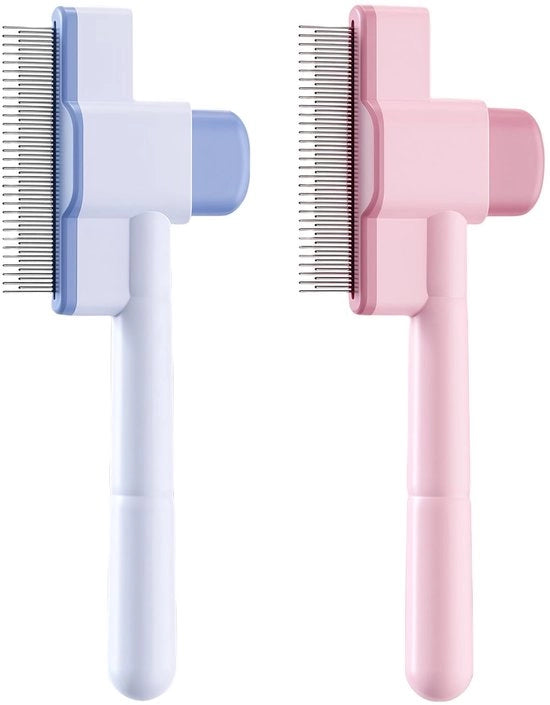 Setacciatore per peli professionale - Spazzola per gatti - Spazzola per sottopelo - Denti in acciaio inossidabile - Maniglia ergonomico - Sistema auto-pulente - Spazzola per animali