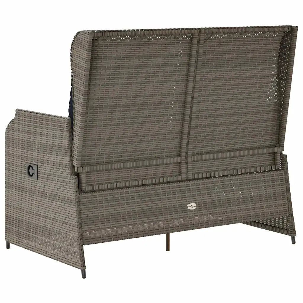 Panchina da giardino Grigio polyrattan