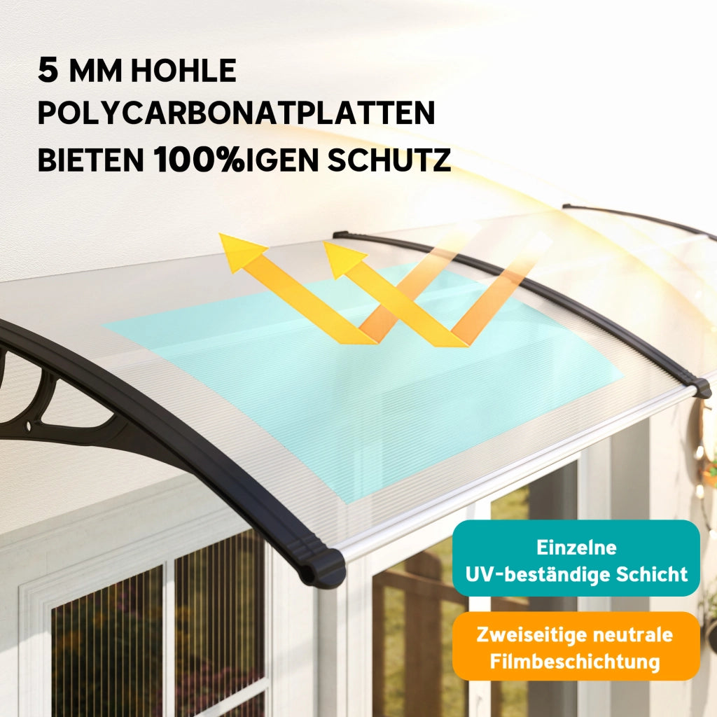 Tettoia per Porta d'Ingresso ¨C Minimal ¨C 75x195x23 cm Poli carbonato Trasparente
