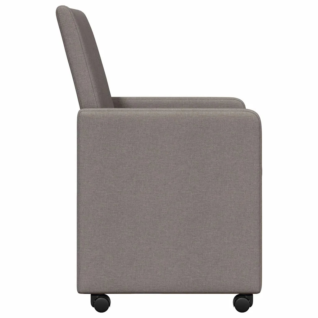 Sedie da Pranzo con Ruote 2 pcs Talpa 57 x 66 x 94 cm Tessuto