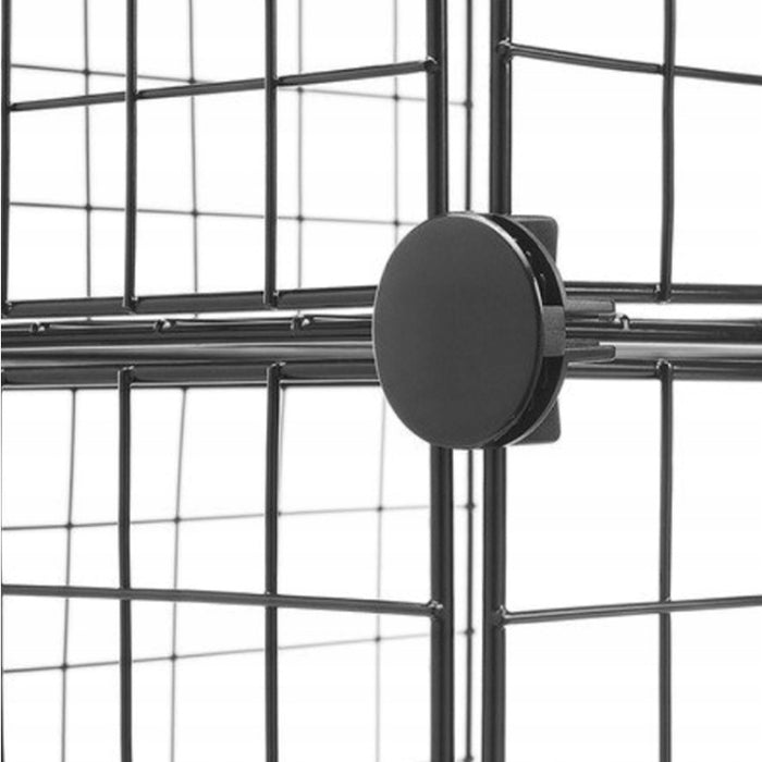 Recinto nero in metallo per cani, conigli, gatti e cuccioli 108 x 108 cm