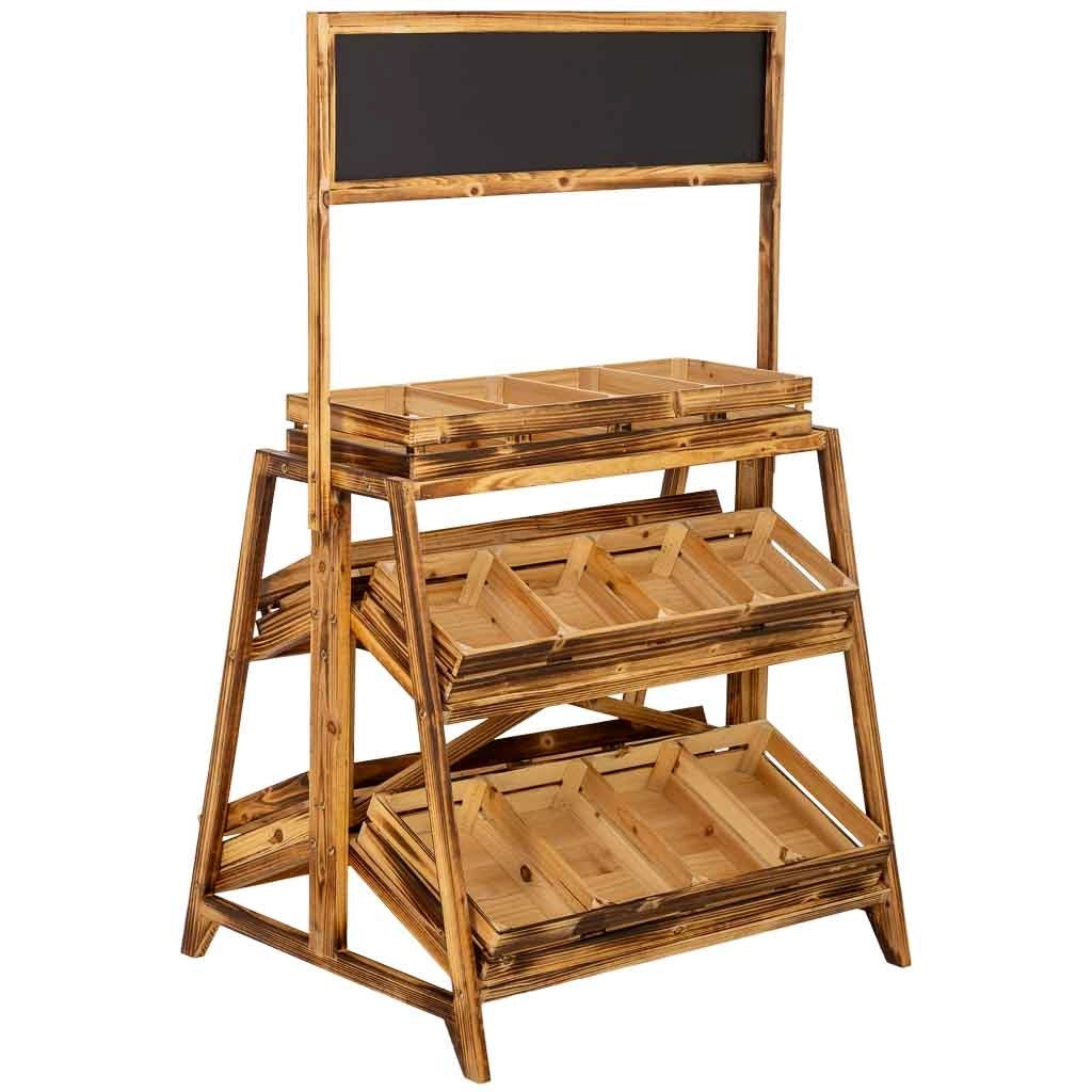 Carrello scaffale legno marrone 77x68x130h cm