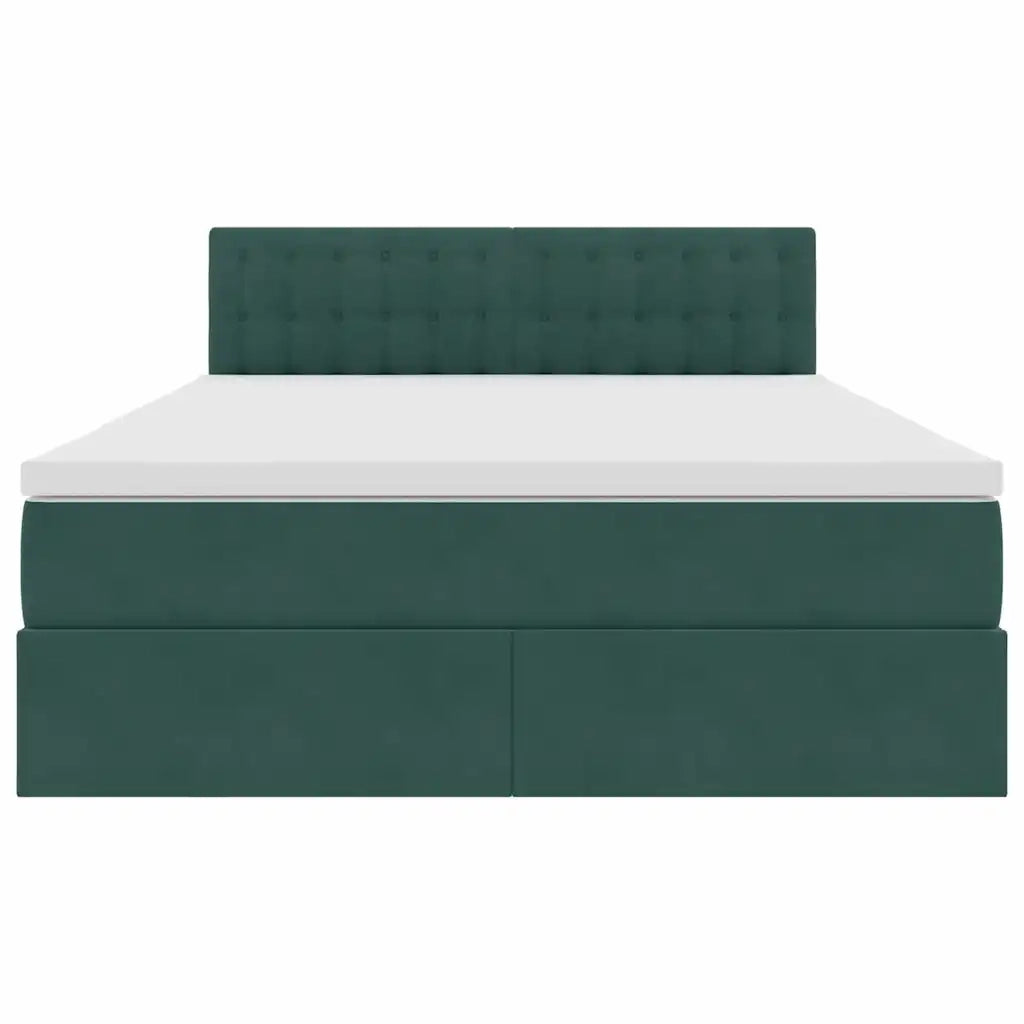 Letto con Contenitore Verde Scuro 140 x 190 cm Velluto 3370878
