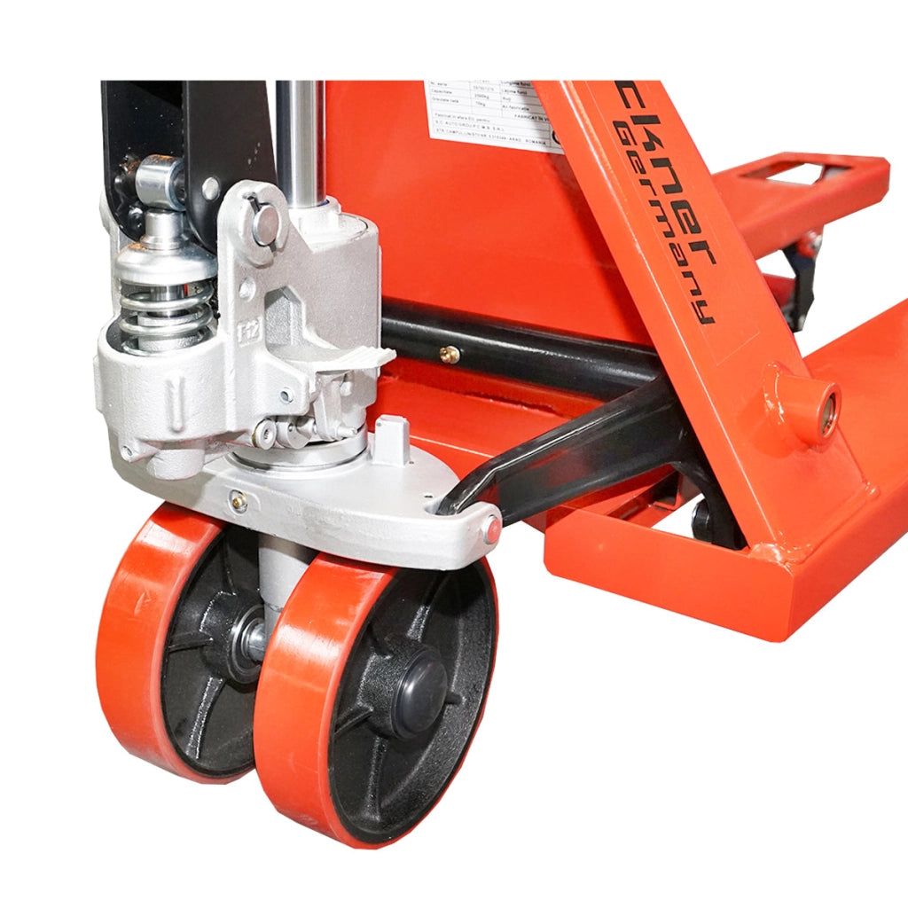 Transpallet manuale 2500 kg con ruote in poliuretano (silicone) - birullo