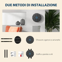 Macchina da Boxe a Parete 40x40x7,5 cm Punch Boxe con Connessione Bluetooth e Luci in PE e PU Nero