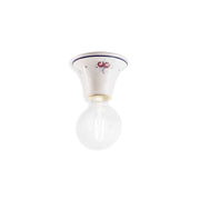 Plafoniera Classica Trieste Bianco Decorato Filo Blu 1 Luce E27