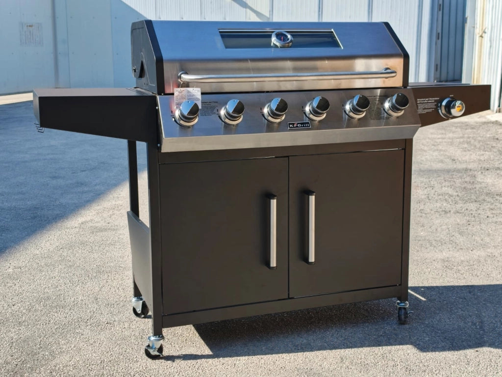 Ke grill barbecue arrosto 6 fuochi + fornello laterale