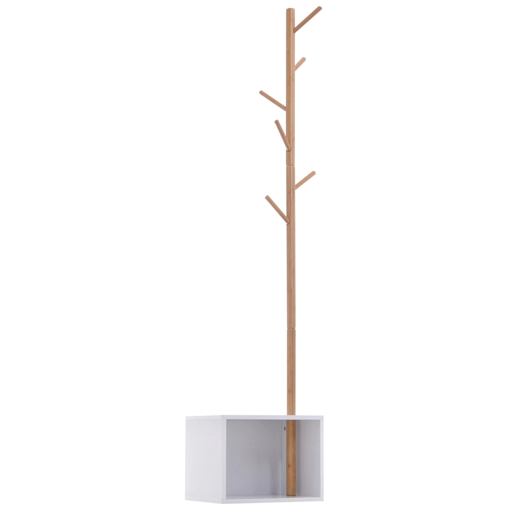 Panca da Ingresso con Attaccapanni ¨C zephmum ¨C Bianco Legno 40x30x180cm