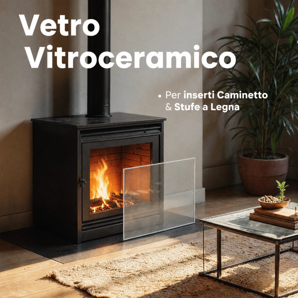 466 x 432 x 4 mm - Vetro per stufa a legna - vetro camino di ricambio - vetro per caminetto resistente al fuoco - France Vitre