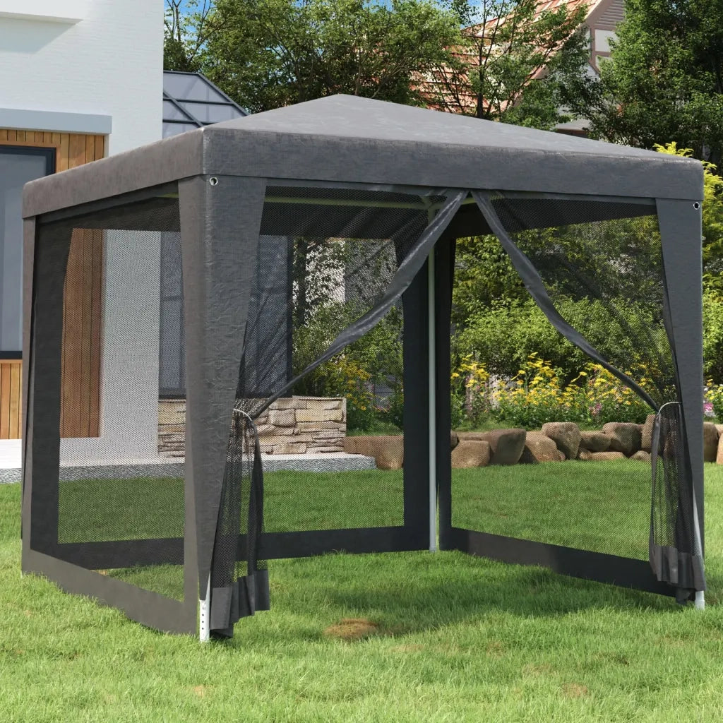 Tenda per Feste con 4 Pareti in Rete-Tenda da campeggio Antracite 2,5x2,5 m HDPE