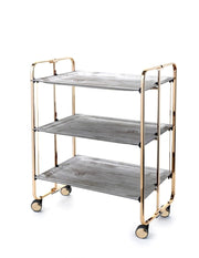 Carrello da cucina pieghevole dorato con ruote BAUHAUS 3 ripiani