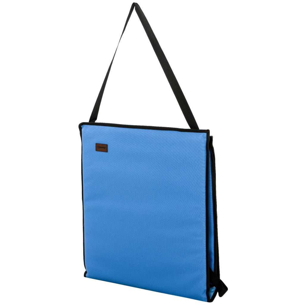 Sdraio da spiaggia pieghevole schienale regolabile cinghia da trasporto rivestimento morbido telaio in acciaio blu 142x51x40cm