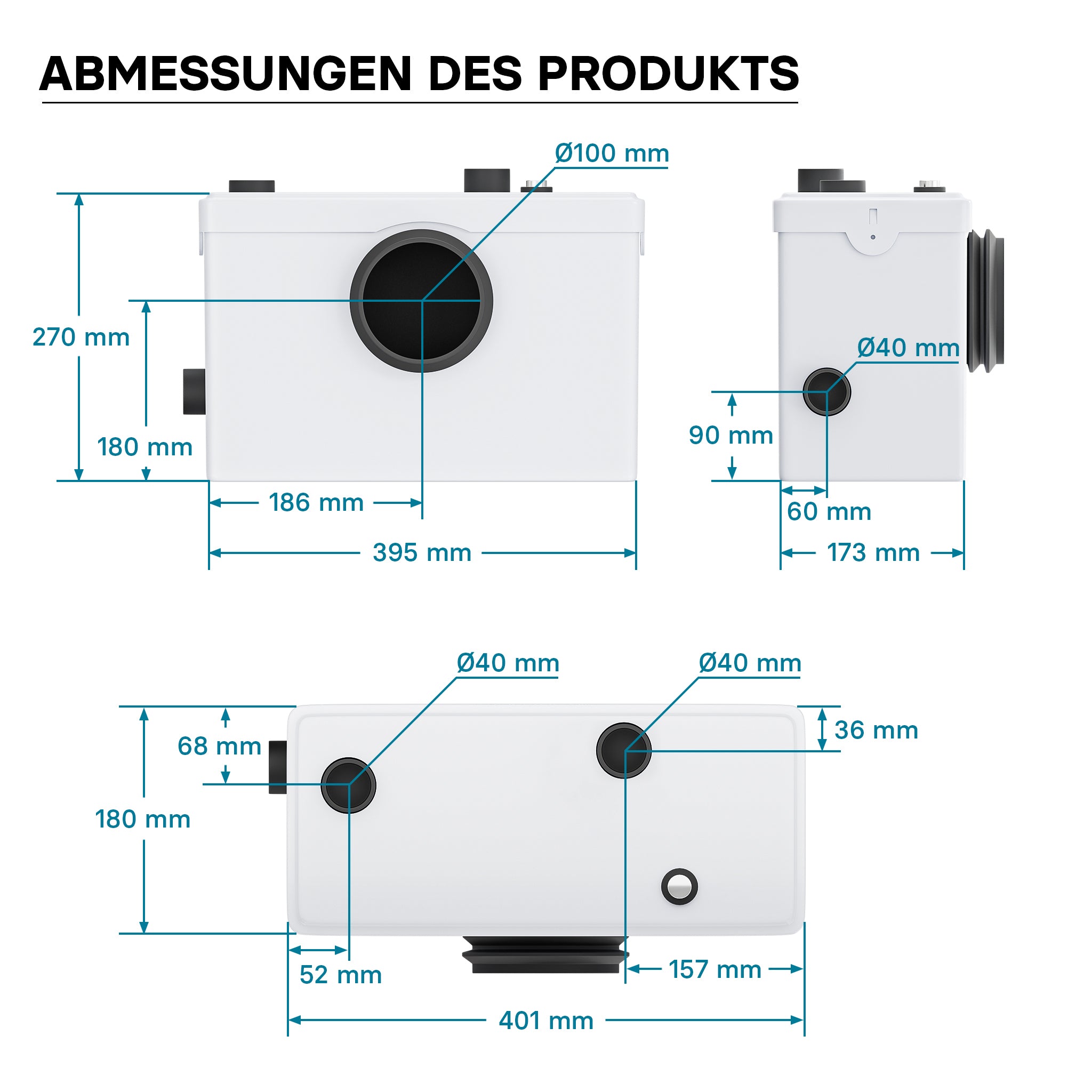 Stazione di sollevamento per acque reflue 3/1 Piccola stazione di sollevamento 600W