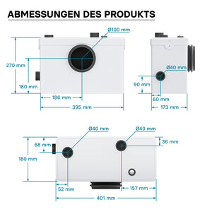 Stazione di sollevamento per acque reflue 3/1 Piccola stazione di sollevamento 600W