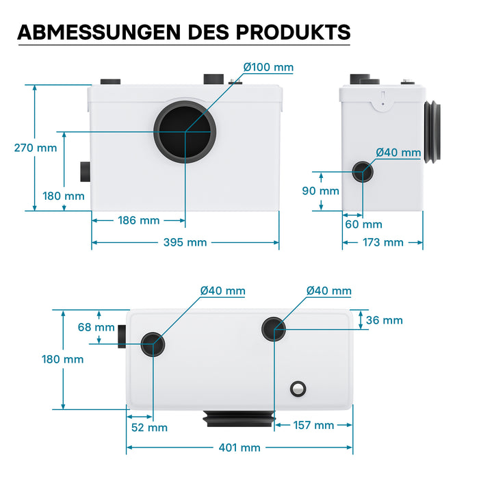 Stazione di sollevamento per acque reflue 3/1 Piccola stazione di sollevamento 600W