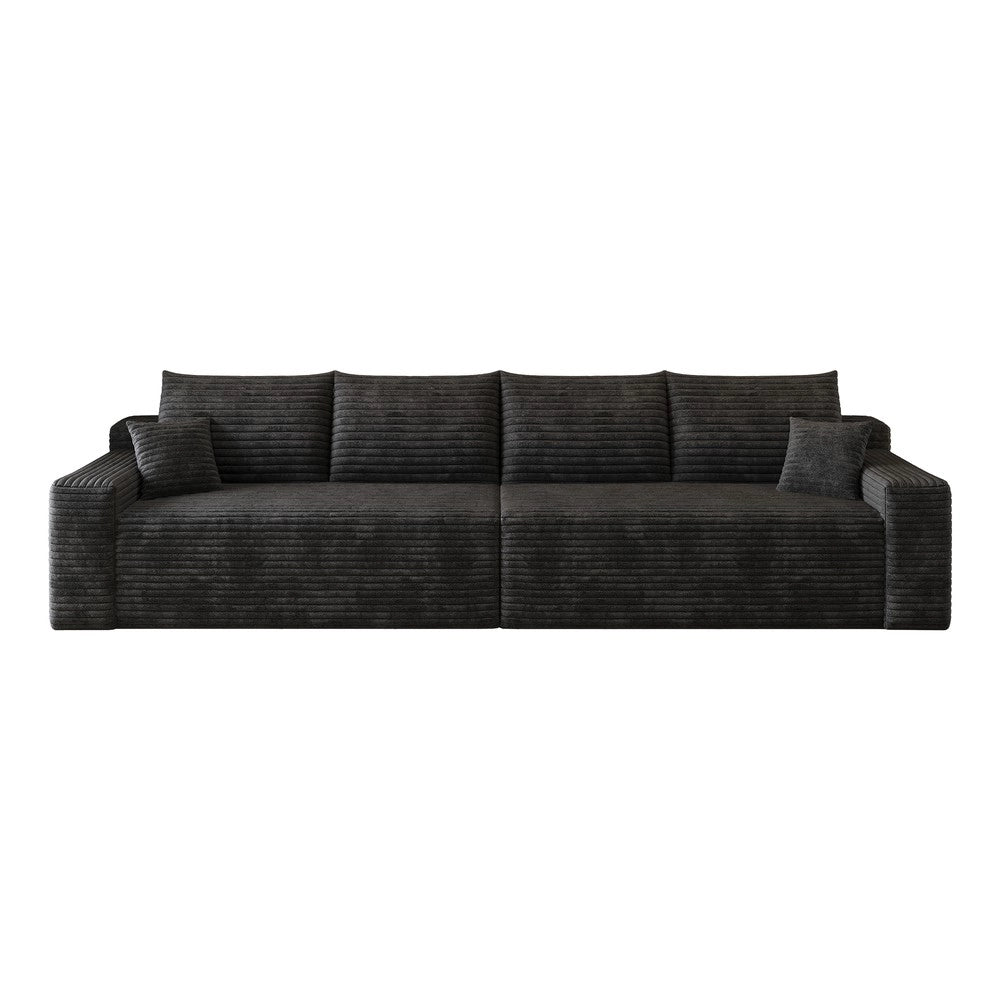 Divano letto in velluto nero ¨C Minimal ¨C 302 cm