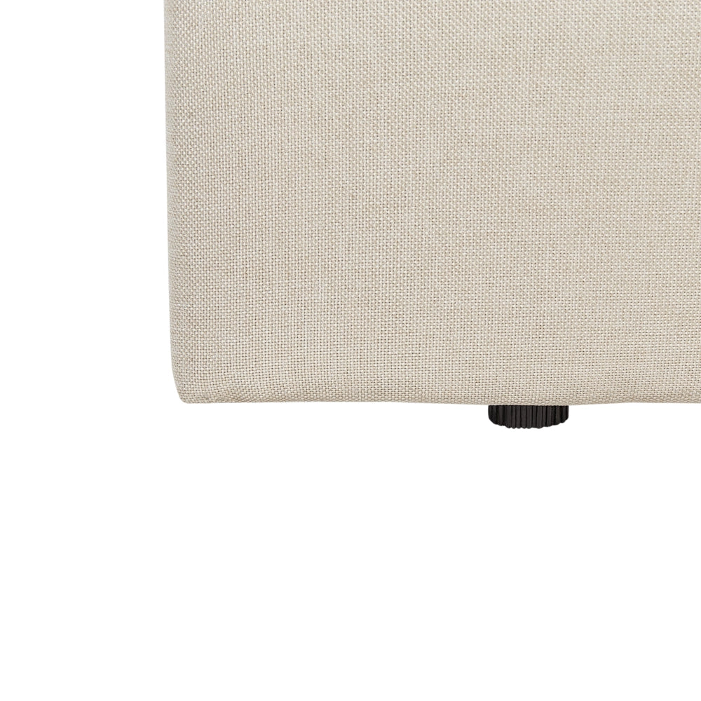 Letto matrimoniale Imbottito in Tessuto beige chiaro con testiera e contenitore 120 x 200 cm stile elegante