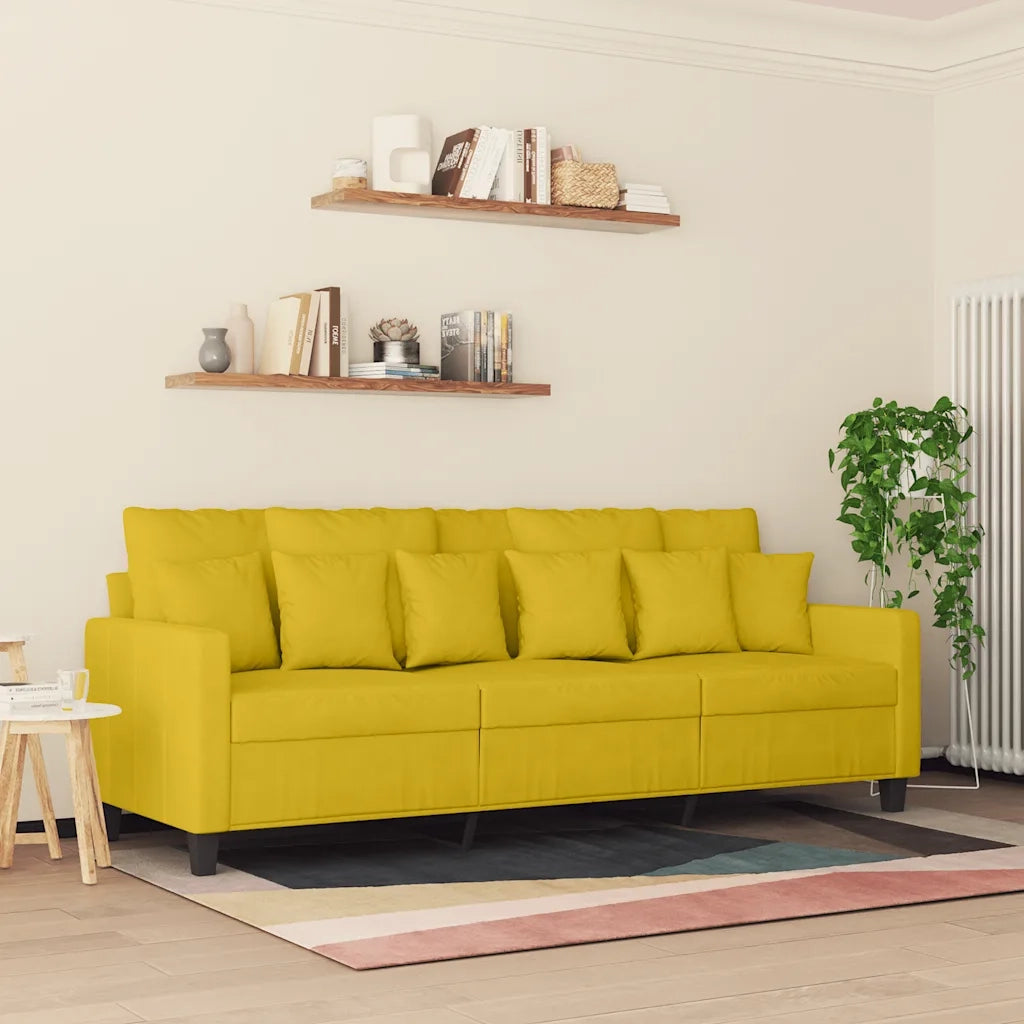 Divano a 3 Posti Giallo 180 cm in Velluto 359319