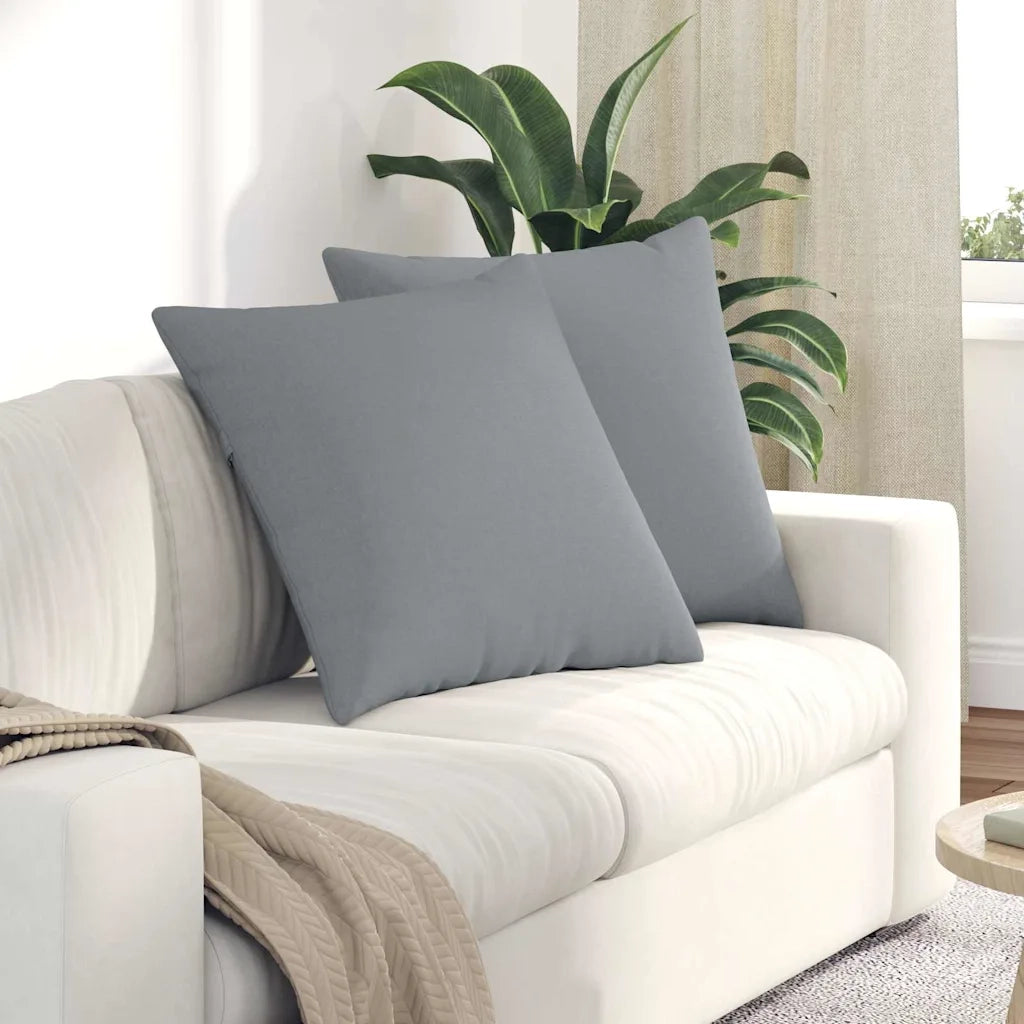 Cuscini da Divano 2 pcs Grigio chiaro 80 x 80 cm Tessuto