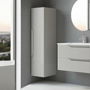 Colonna bagno sospesa Soho colore cashmere opaco effetto cannettato 35x30x120H