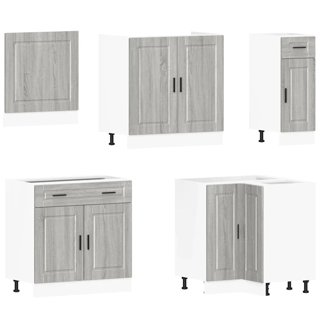 Set Mobili da Cucina 11 pz Porto Grigio Sonoma in Truciolato