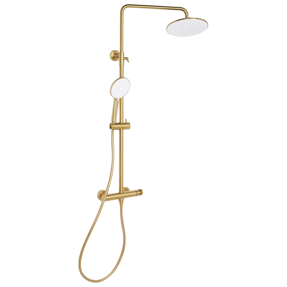 Set doccia miscelatore in ottone 3 modalità di getto con funzione pioggia appeso a muro oro stile moderno