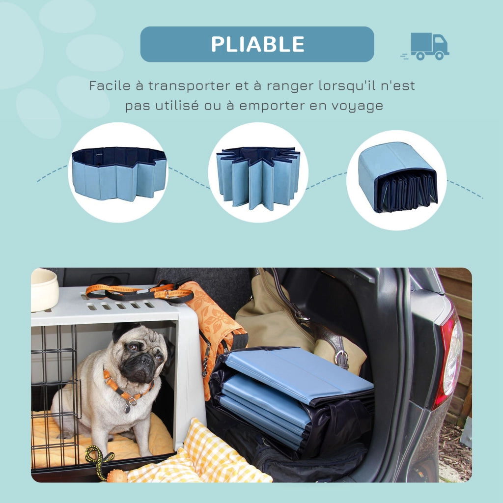 Vasca per cani PVC pieghevole antiscivolo ¨C zephmum ¨C Blu 160x30 cm