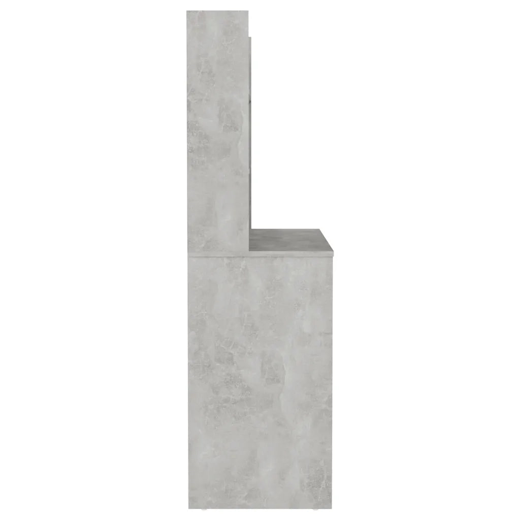 Toeletta con Luci LED 100x40x135 cm in MDF Grigio Cemento 331544