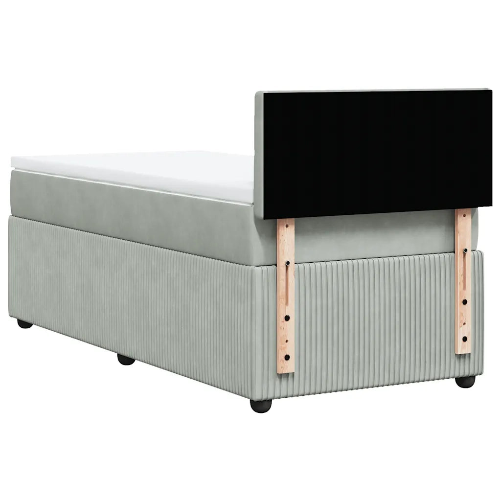 Giroletto a Molle con Materasso Grigio Chiaro 80x200 cm Velluto 3287602
