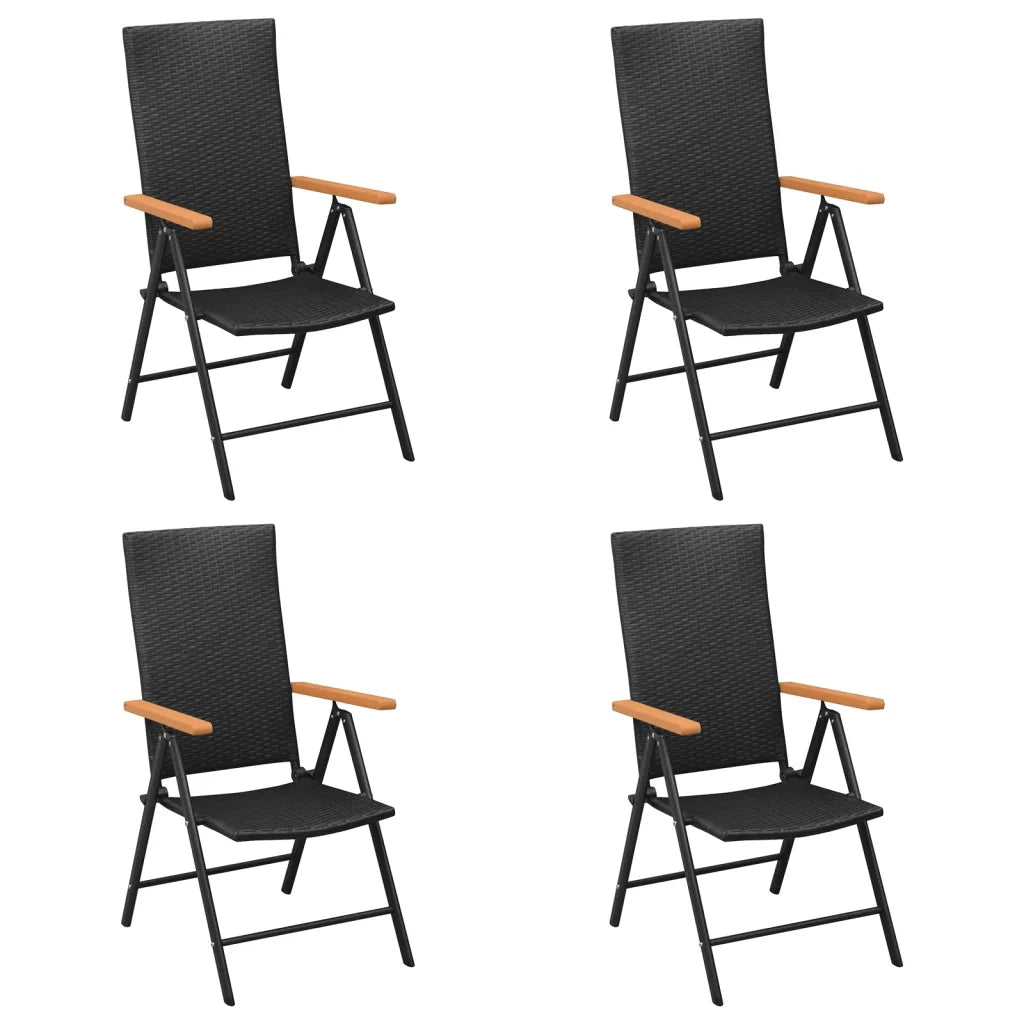 Set da Pranzo da Giardino 5 pz Nero e Marrone in Polyrattan 3156520