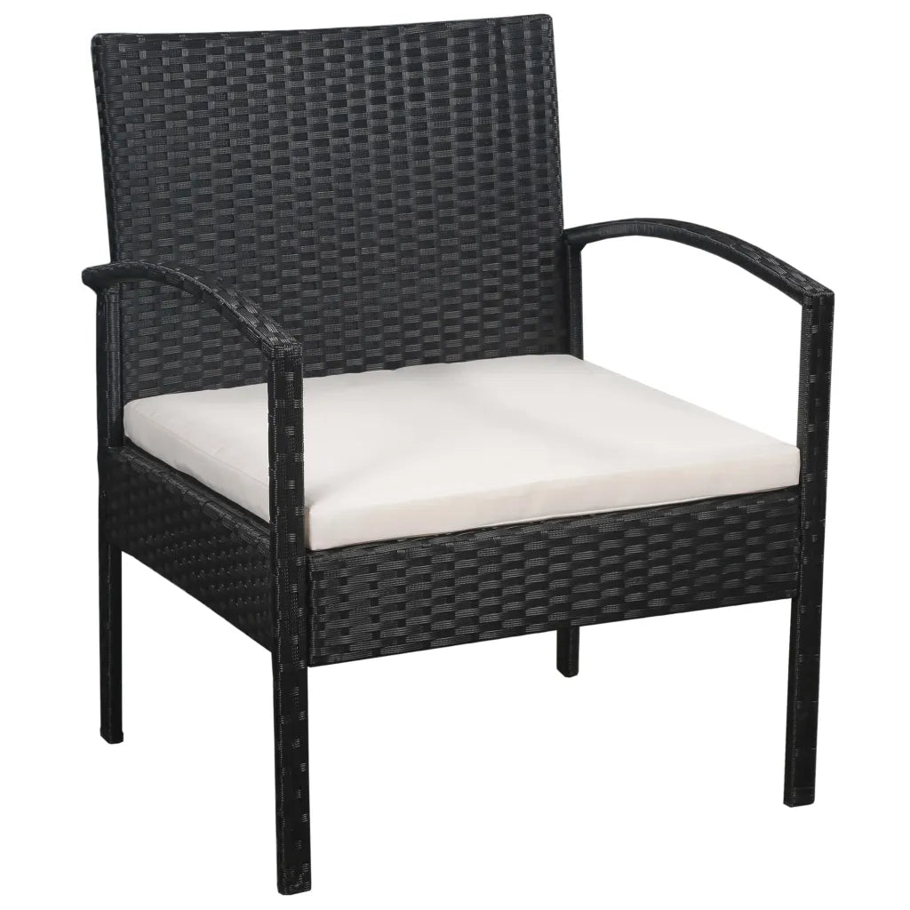 Set Divani da Giardino 5 pz con Cuscini in Polyrattan Nero cod mxl 34571
