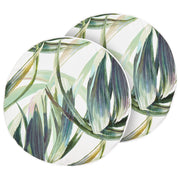Set di 2 cuscini da giardino in tessuto di poliestere grigio con motivo geometrico ⌀ 40 cm resistente all'acqua
