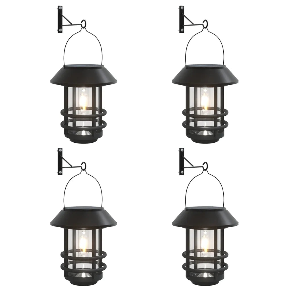 Lanterne Solari da Parete per Esterni 4 pz Bianche 4008188