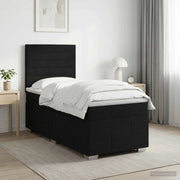 Letto box spring con materasso Nero 90 x 190 cm Tessuto 3454024