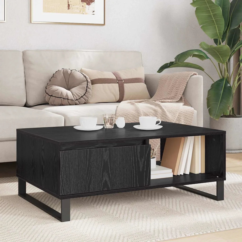 Tavolino da salotto Rovere Nero 90 x 60 x 35 cm