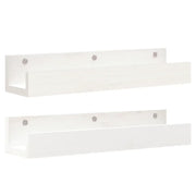 2 pz Mensole da Parete | Scaffali a Parete | Ripiano a parete Bianco 50x12x9cm Legno Massello di Pino
