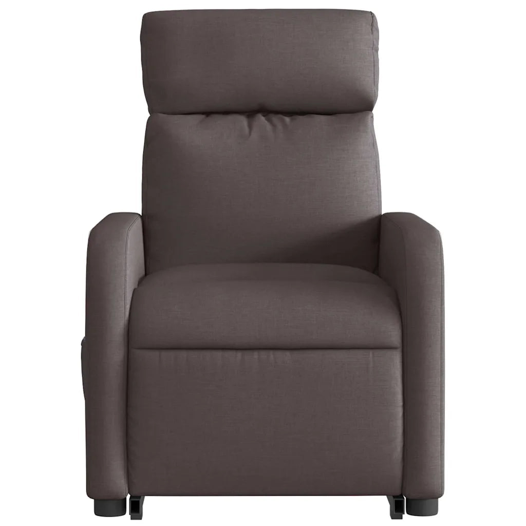 Poltrona Alzapersona Massaggi Reclinabile Marrone Scuro Tessuto 3206713