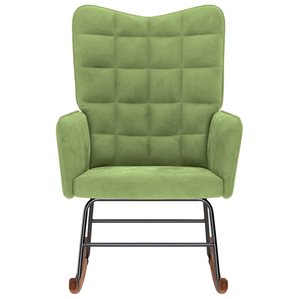 Sedia a Dondolo Verde Chiaro in Velluto CFW6630144