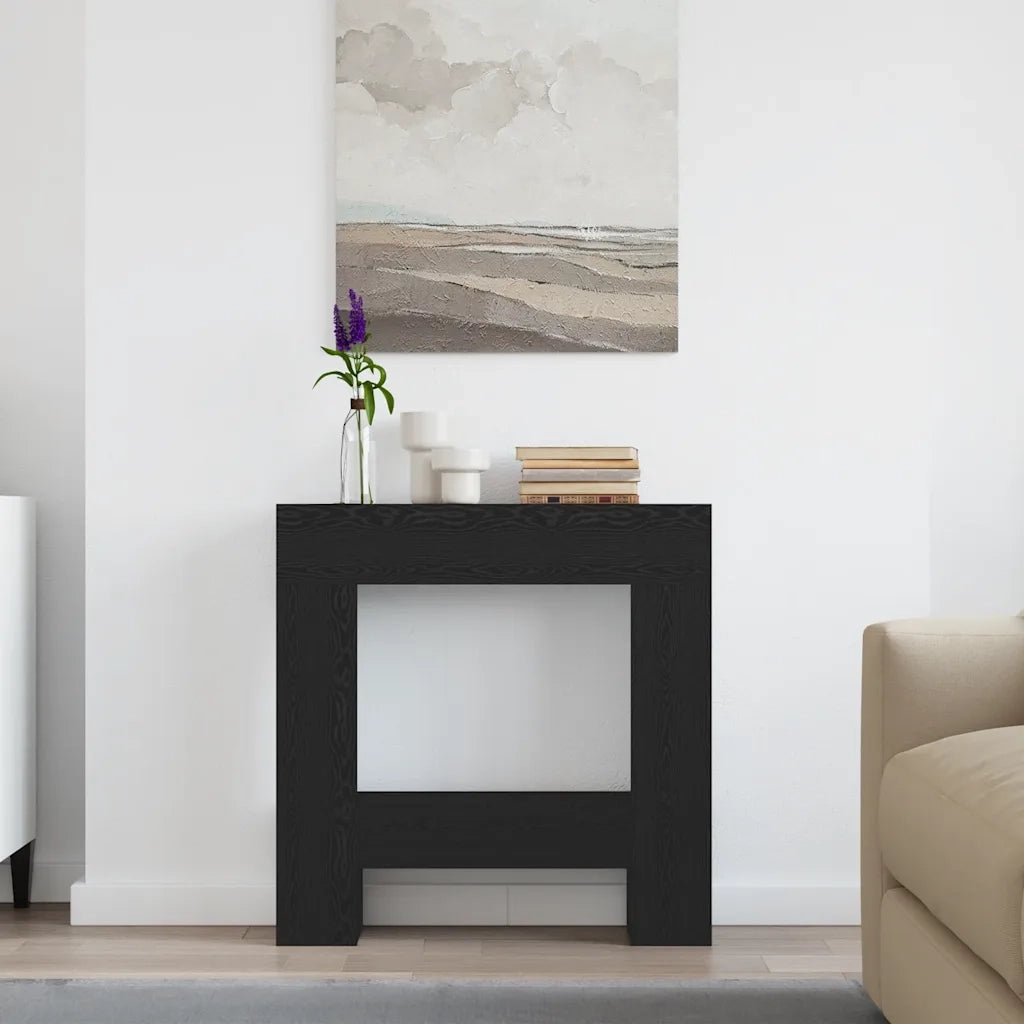 vidaXL Cornice per Camino Rovere Nero 81x18x82 cm in Truciolato