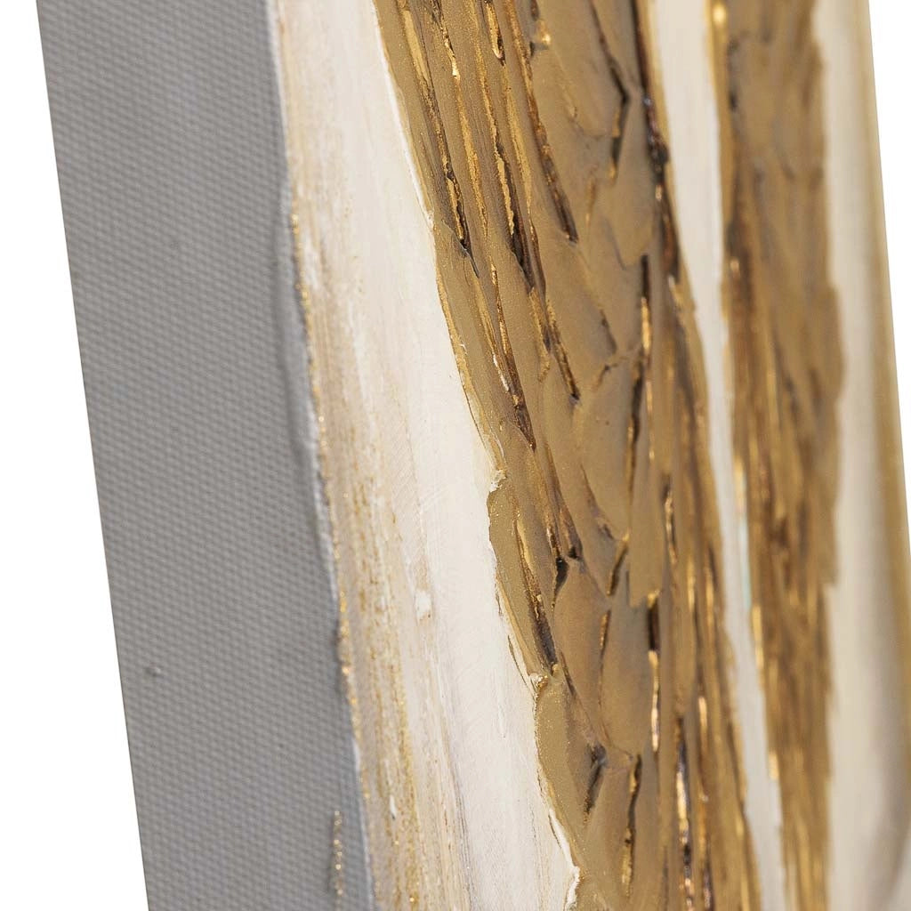 Quadro dipinto a mano con rilievo oro 50x100x3h