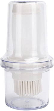 Dispensatore di olio con spazzola a setole di silicone - Bottiglia con coperchio - Spazzola densa per polvere - Attrezzo da forno per barbecue - 13x6cm - Materiale ABS sicuro - Bottiglia di olio per spazzola